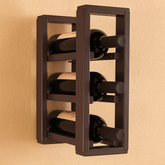 ONIJA Handmade Wall Mount Wine Rack - Rustic Wooden Holder for 3 Bottles - Kitchen Wall Mounted Bottle Holder
