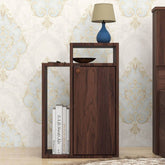 ONIJA Wooden Bedside Table/Wooden Side Table For Bed Room Engineered Wood Bedside Table (Finish Color - Walnut, Knock Down)