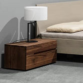 ONIJA Sheesham Wooden Bedside Table with 2 Drawer Set of 1 | Bedside Table Wooden Lamp Table | Home & Office Furniture | Bedroom Furniture | Bedroom Decor | Walnut Finish