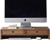 ONIJA Computer Monitor Stand, Monitor Riser Desk Shelf Desktop Stand TV Laptop Riser with Keyboard Storage Desk (Walnut Finish)