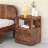 ONIJA Sheesham ( Rosewood ) Solid Wood Bedside Table (Finish Color - Provincial Teak, Pre-assembled)