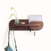 ONIJA Sheesham Wood Key Stand for Wall, Wooden Key Holder for Home, Key Chain Holder with 5 Hooks, Designer Key Chain Stand, Wall Stylish Key Stand for Entryway & Office Decor