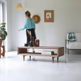 ONIJA Wooden Coffee Table, Rectangle Sofa Center Table for Living Room | Rectangular Coffee Centre Table Shelf Storage