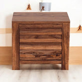 ONIJA Solid Wood Bedside Table with 2 Drawers, Sheesham Wood, 45L x 30D x 50H cm