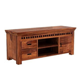 ONIJA Solid Sheesham Wood Tv Unit | TV Stand | TV Cabinet with Open & Close Storage for Living Room and Hotel Furniture