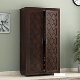 ONIJA Wooden 2 Door Wardrobe for Clothes with 2 Drawer 3 Shelf Storage & Hanging Space - Sheesham Wood Almirah for Bedroom