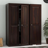 ONIJA Wooden 3 Door Wardrobe for Clothes with 8 Shelf Storage & Hanging Space - Sheesham Wood Almirah for Bedroom