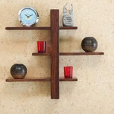 ONIJA Sheesham Wood Floating Wall Shelf || Size: 23x6x22 Inches || Brown for Kitchen Bedroom Bathroom