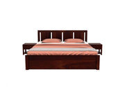 Avrox Sheesham Wood Queen Size Bed With Storage (Walnut Finish)