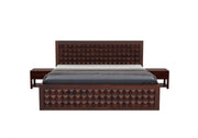 Takshor Sheesham Wood King Size Bed Without Storage (Walnut Finish)