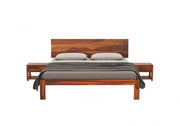 Vardhanx Sheesham Wood King Size Bed Without Storage (Honey Finish)