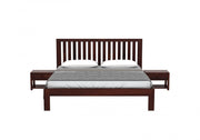 Kashvay Sheesham Wood Queen Size Bed Without Storage (Walnut Finish)