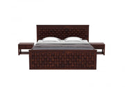 Kavyex Sheesham Wood King Size Bed Without Storage (Walnut Finish)