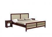 Aaryx Sheesham Wood Queen Size Bed Without Storage (Walnut Finish)