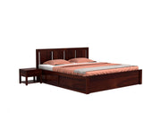 Avrox Sheesham Wood Queen Size Bed With Storage (Walnut Finish)
