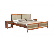 Aaryx Sheesham Wood King Size Bed Without Storage (Honey Finish)