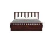 Orvith Sheesham Wood Queen Size Bed With Storage (Walnut Finish)