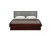 Moventis Sheesham Wood Queen Size Bed With Storage (Walnut Finish)