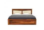 Norvanthos Sheesham Wood Queen Size Bed With Storage (Honey Finish)
