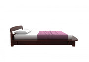 Ravyon Sheesham Wood King Size Bed Without Storage (Walnut Finish)