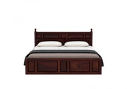 Zyavon Sheesham Wood Queen Size Bed With Storage (Walnut Finish)