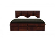 Xavrit Sheesham Wood King Size Bed With Storage (Walnut Finish)