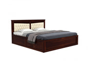 Norvanthos Sheesham Wood King Size Bed With Storage (Walnut Finish)