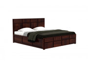 Xavrit Sheesham Wood King Size Bed With Storage (Walnut Finish)