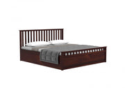 Orvith Sheesham Wood Queen Size Bed With Storage (Walnut Finish)