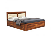 Norvanthos Sheesham Wood King Size Bed With Storage (Honey Finish)