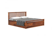 Orvith Sheesham Wood Queen Size Bed With Storage (Honey Finish)