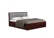 Moventis Sheesham Wood Queen Size Bed With Storage (Walnut Finish)