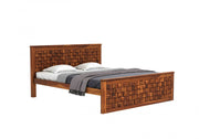 Kavyex Sheesham Wood King Size Bed Without Storage (Honey Finish)
