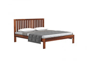 Kashvay Sheesham Wood Queen Size Bed Without Storage (Honey Finish)