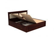 Norvanthos Sheesham Wood King Size Bed With Storage (Walnut Finish)
