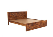 Takshor Sheesham Wood King Size Bed Without Storage (Honey Finish)