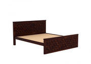 Kavyex Sheesham Wood Queen Size Bed Without Storage (Walnut Finish)