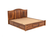 Zayrit Sheesham Wood Queen Size Bed With Storage (Honey Finish)