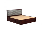 Moventis Sheesham Wood King Size Bed With Storage (Walnut Finish)