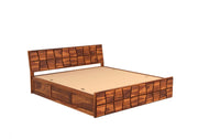 Olyvaris Sheesham Wood King Size Bed With Storage (Honey Finish)