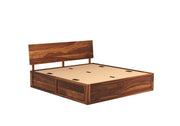 Krenthoris Sheesham Wood Queen Size Bed With Storage (Honey Finish)