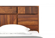 Xavrit Sheesham Wood Queen Size Bed With Storage (Honey Finish)