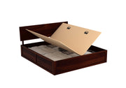 Krenthoris Sheesham Wood King Size Bed With Storage (Walnut Finish)