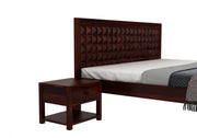 Takshor Sheesham Wood King Size Bed Without Storage (Walnut Finish)