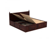 Zyavon Sheesham Wood Queen Size Bed With Storage (Walnut Finish)