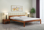 Omvian Sheesham Wood Queen Size Bed Without Storage (Honey Finish)