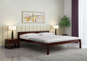 Omvian Sheesham Wood Queen Size Bed Without Storage (Walnut Finish)