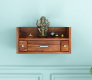 Montheris Sheesham Wood Home Temple (Honey Finish)