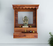 Kelvathis Sheesham Wood Home Temple (Honey Finish)