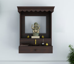 Kelvathis Sheesham Wood Home Temple (Honey Finish)